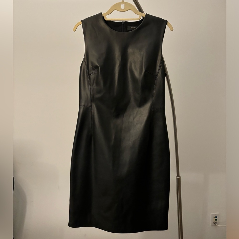 Theory faux leather dress, size 8